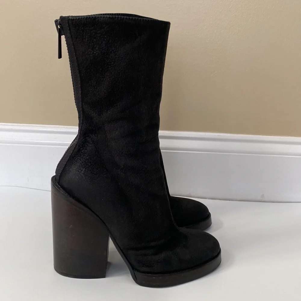 Haider Ackermann Lissee Heeled Leather Boots Size EU 38/US 7
